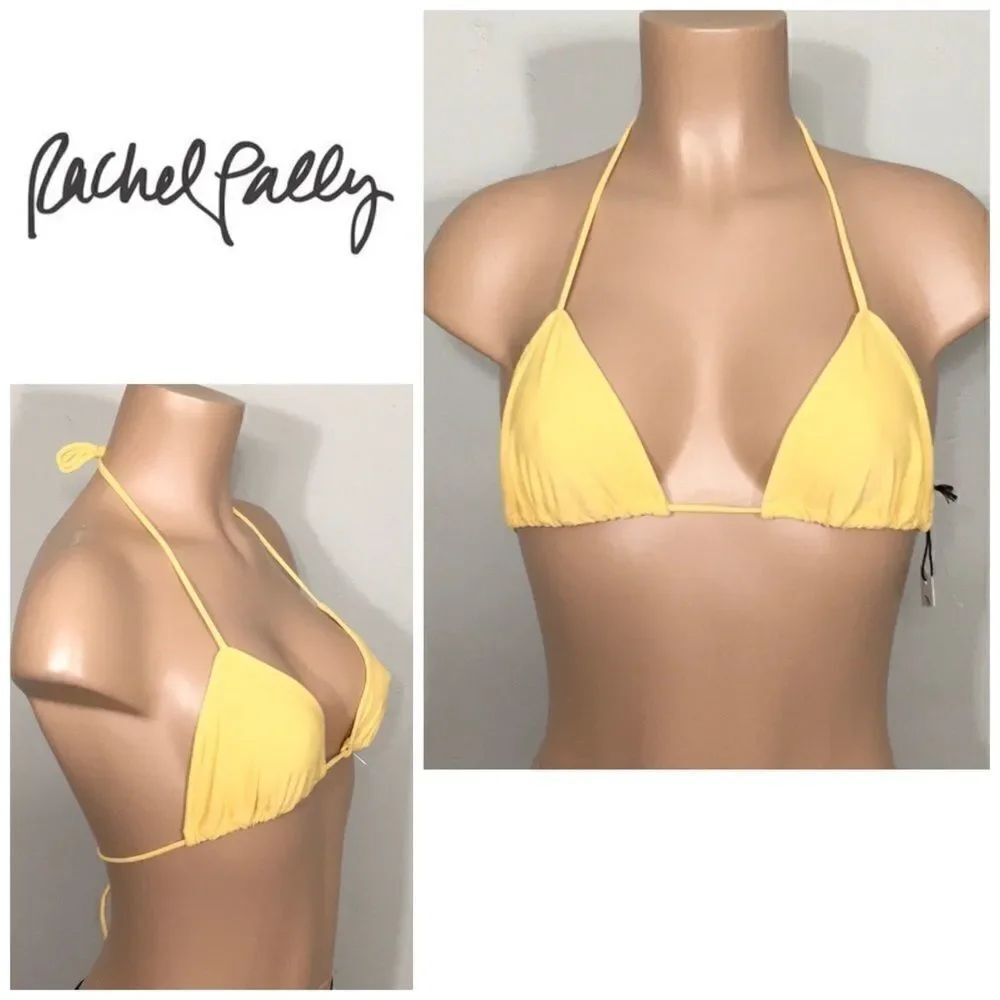 Rachel Pally yellow triangle bikini top.